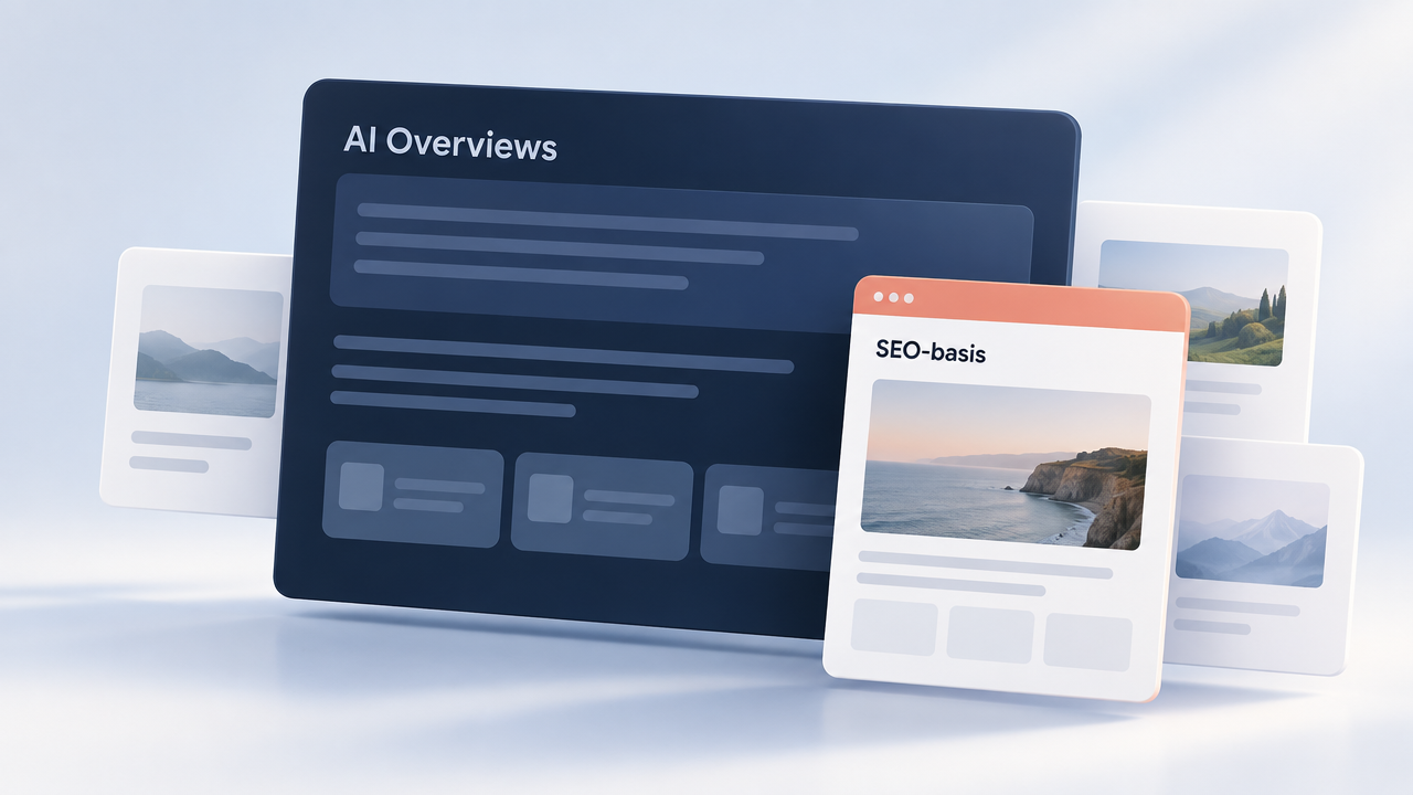 Schermen met AI Overviews en SEO-basis voor optimalisatie in Google's AI-zoekfuncties