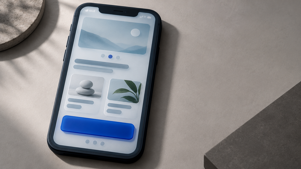 Smartphone toont mobiele toegankelijkheid van een tandartswebsite met menu-opties zoals maak een afspraak en icoon van een tand in de context van is mobiele toegankelijkheid hetzelfde als een snellere website